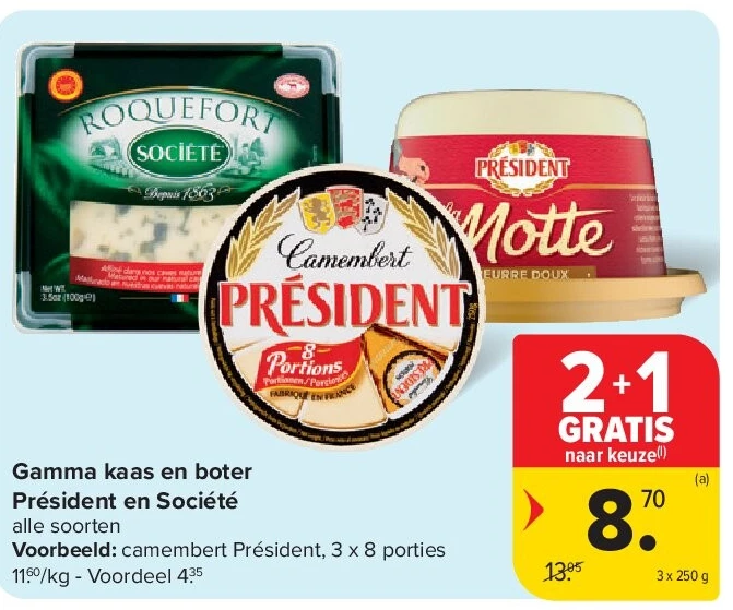 Gamma kaas en boter Président en Société