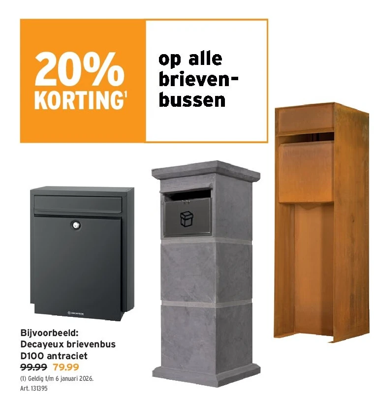 Decayeux brievenbus D100 antraciet