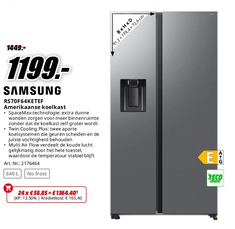 Samsung RS70F64KETEF Amerikaanse koelkast