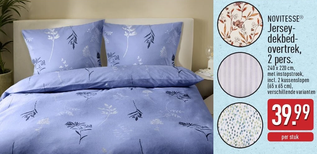 Jersey­ dekbed­ overtrek, 2pers.