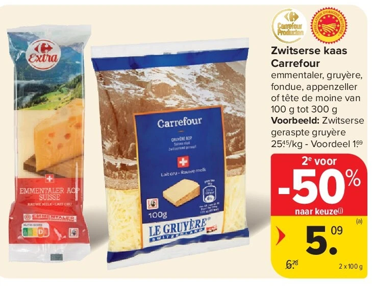 Zwitserse kaas Carrefour