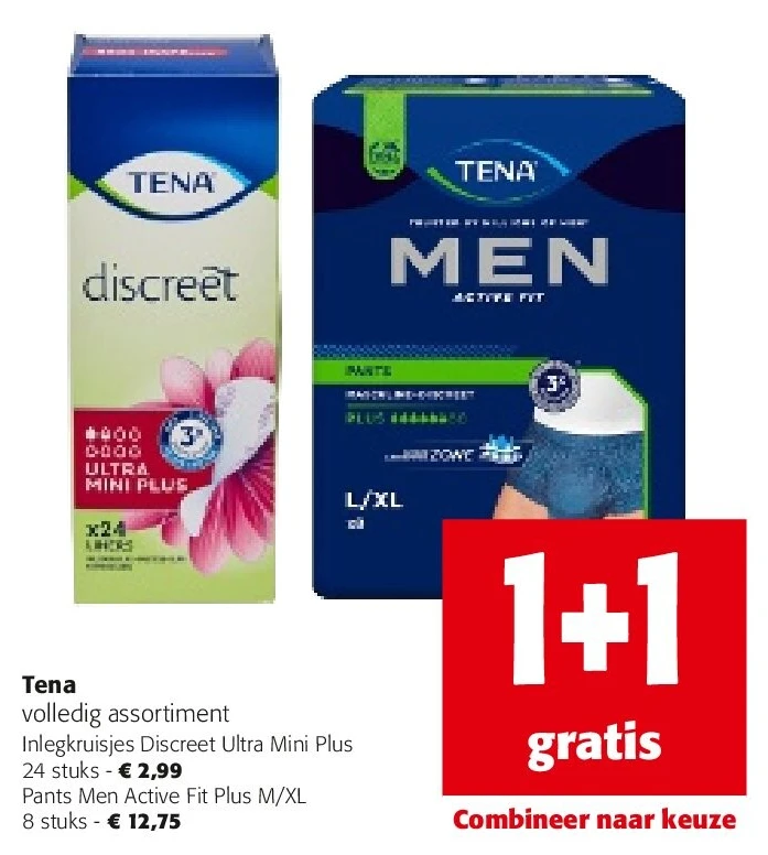 Tena Inlegkruisjes Discreet Ultra Mini Plus 24 stuks