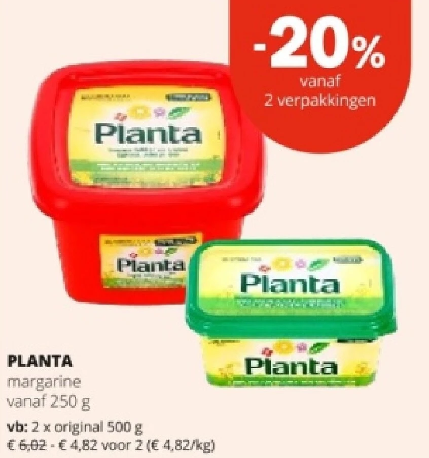 PLANTA margarine vanaf 250 g