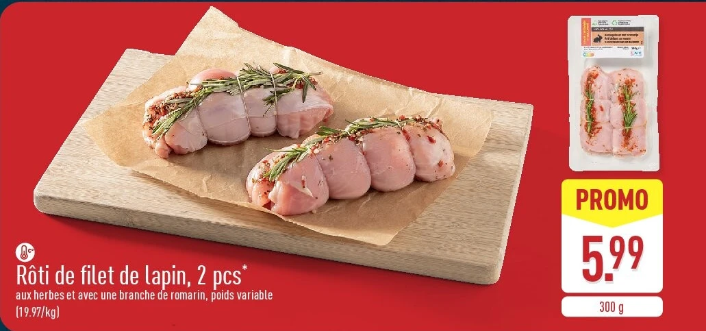 Rôti de filet de lapin, 2pcs