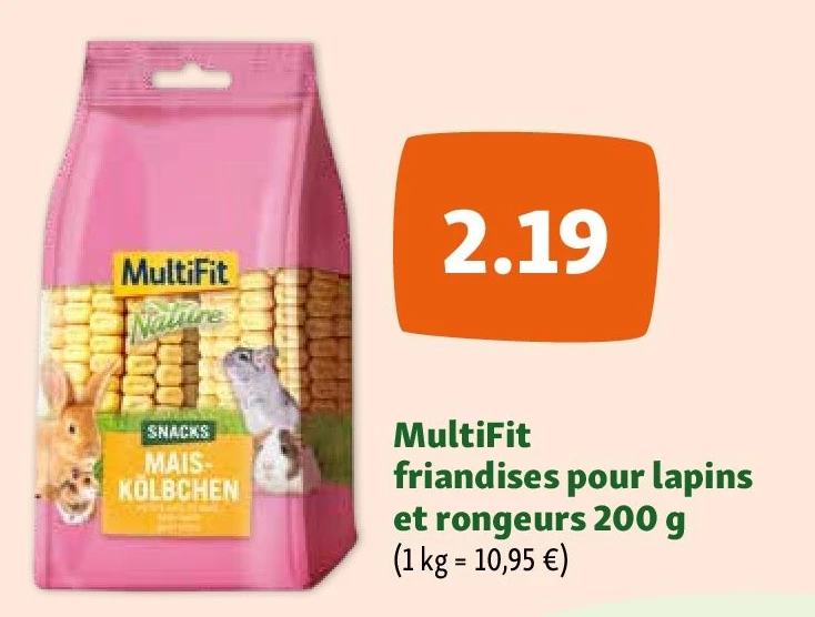 MultiFit friandises pour lapins et rongeurs 200 g