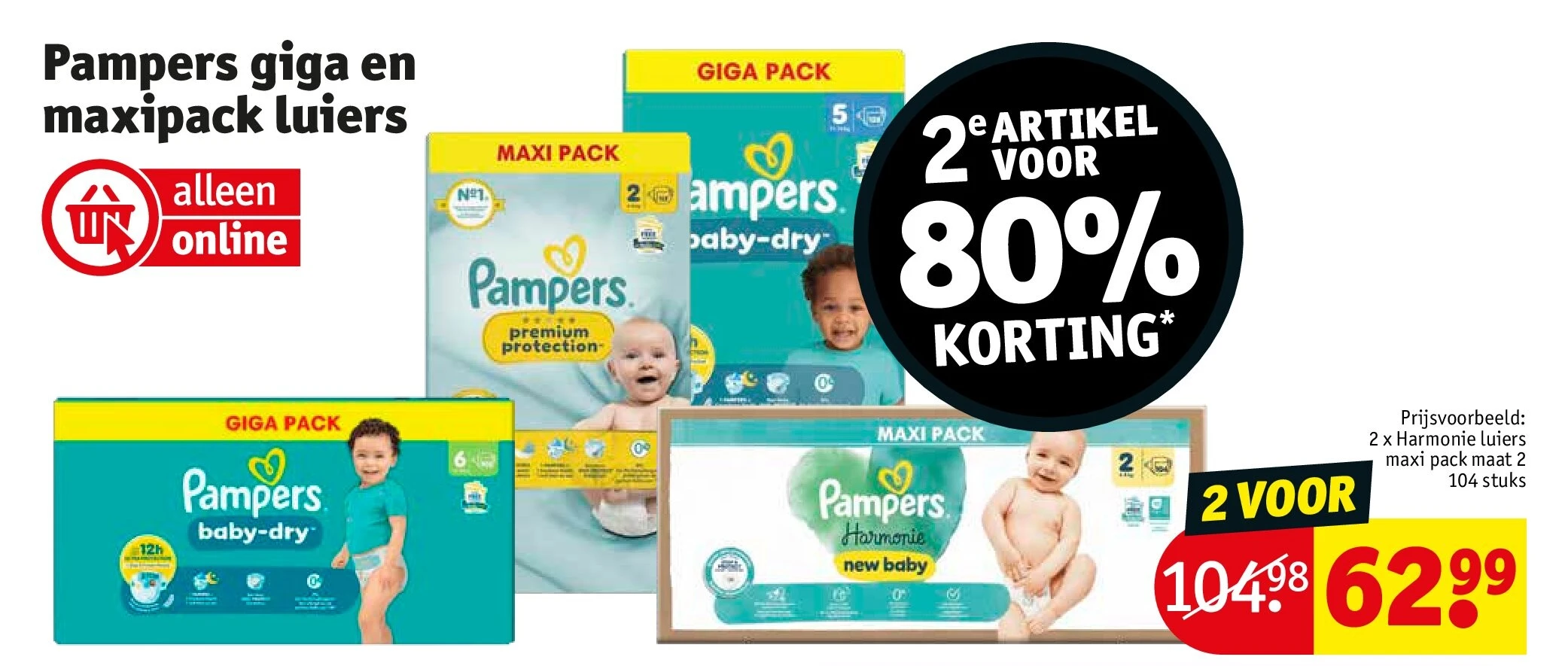 Pampers giga en maxipack luiers