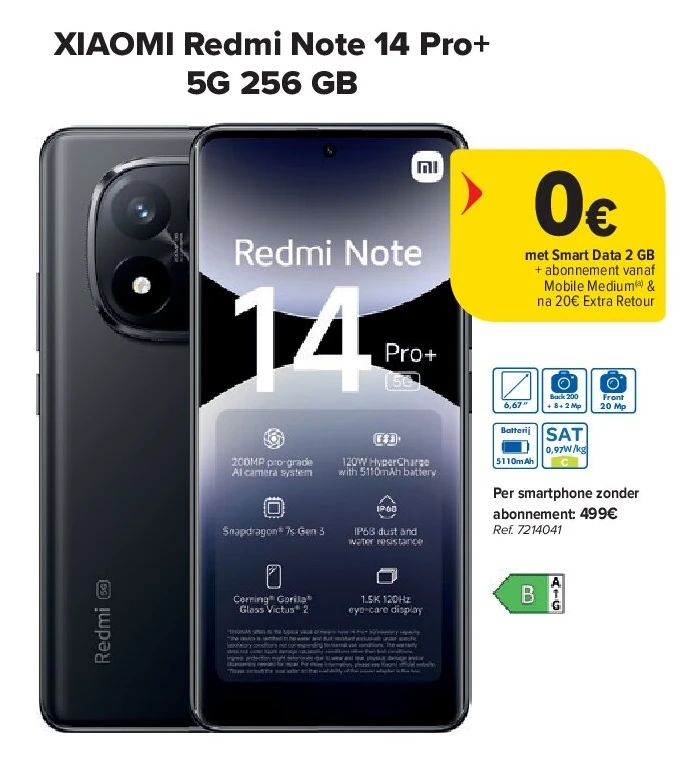 XIAOMI Redmi Note 14 Pro+ 5G 256 GB