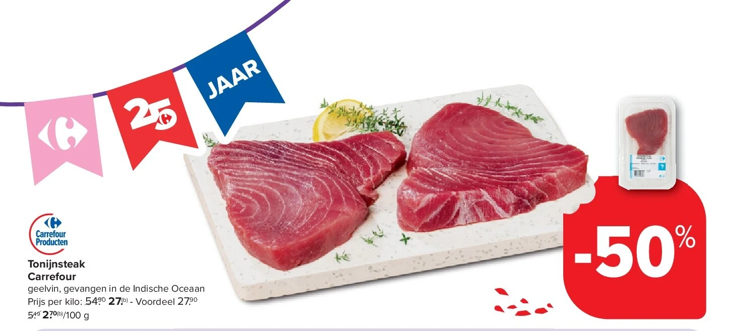 Tonijnsteak Carrefour