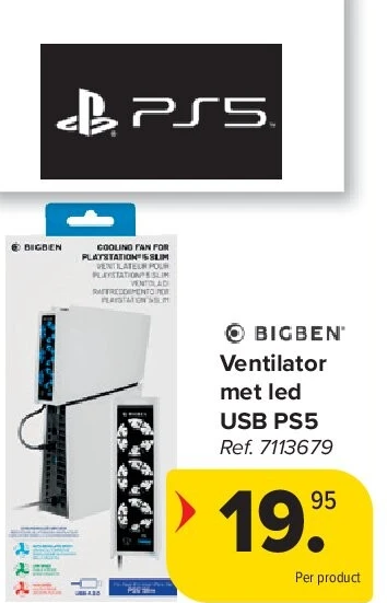 Ventilator met led USB PS5