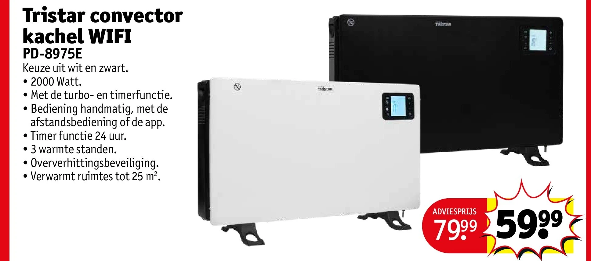 Tristar convector kachel WIFI