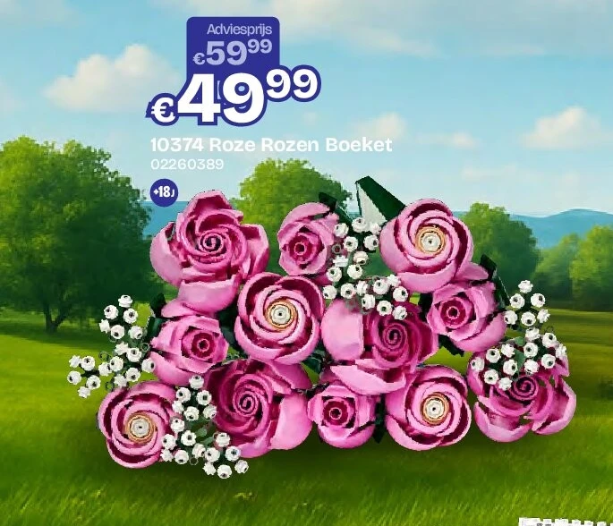 10374 Roze Rozen Boeket