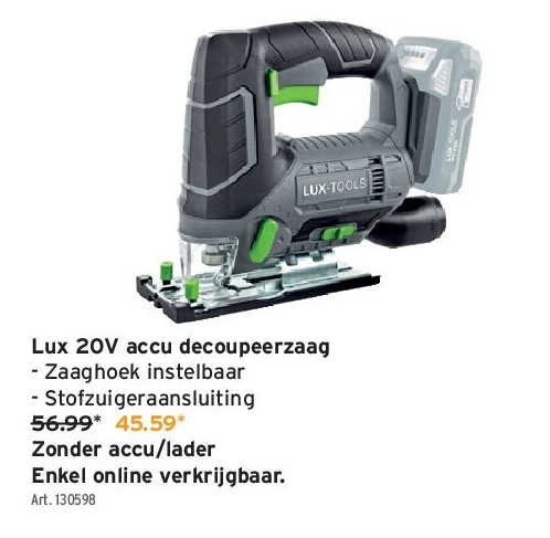 Lux 20V accu decoupeerzaag