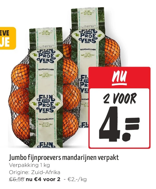 Jumbo fijnproevers mandarijnen verpakt