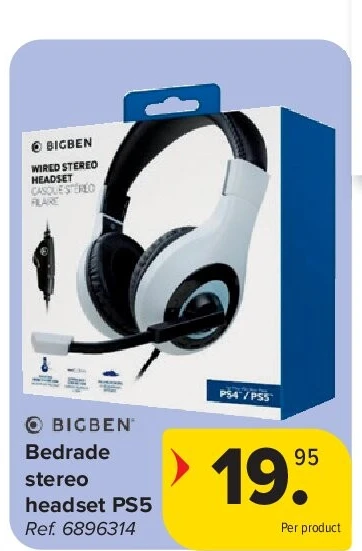 Bedrade stereo headset PS5