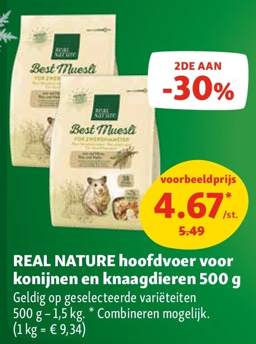 REAL NATURE hoofdvoer voor konijnen en knaagdieren 500 g