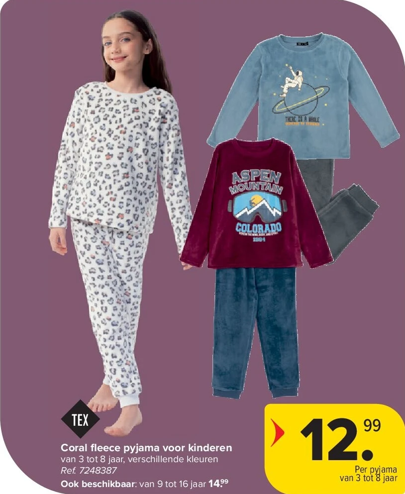 Coral fl eece pyjama voor kinderen