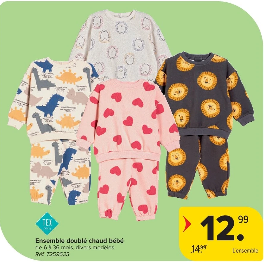 Ensemble doublé chaud bébé