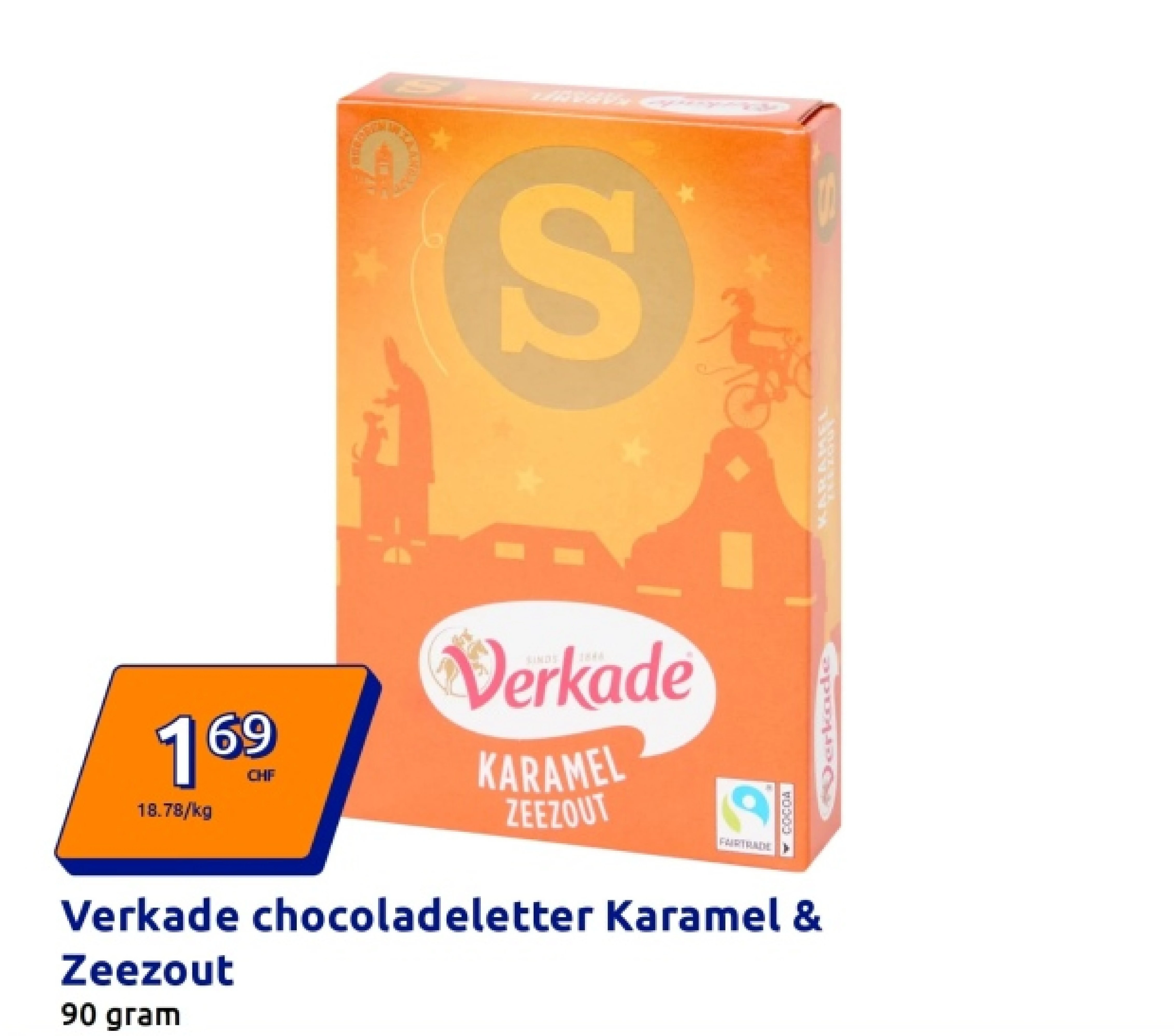 Verkade chocoladeletter Karamel & Zeezout