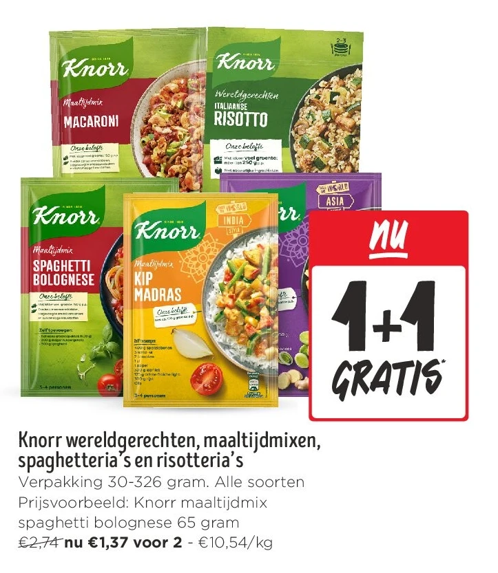 Knorr wereldgerechten, maaltijdmixen, spaghetteria’s en risotteria’s