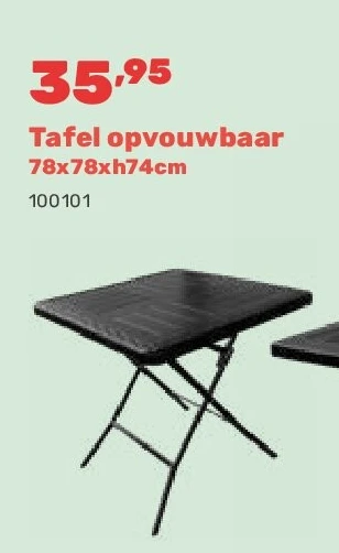 Tafel opvouwbaar 78x78xh74cm