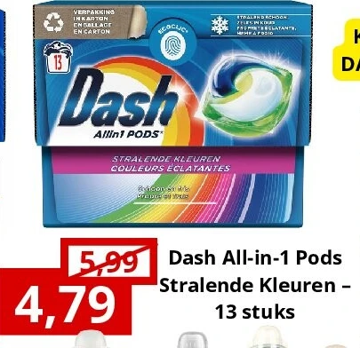 Dash All-in-1 Pods Stralende Kleuren 13 stuks