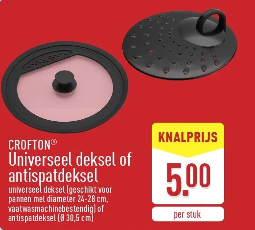 Universeel deksel of antispatdeksel