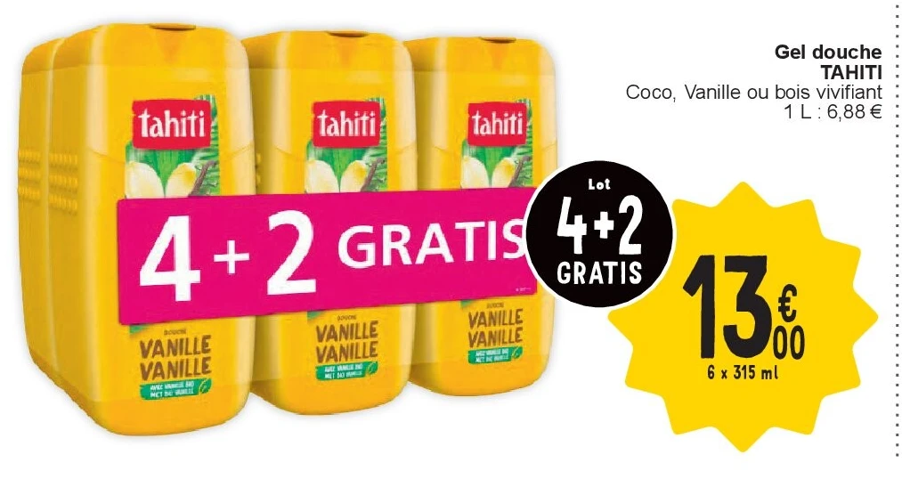Gel douche TAHITI 6 x 315 ml