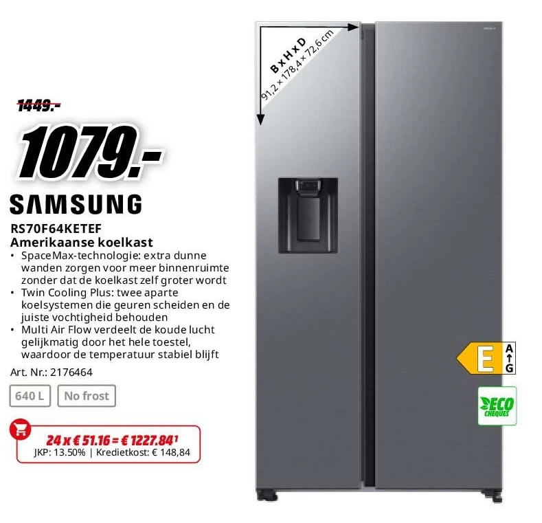 Samsung RS70F64KETEF Amerikaanse koelkast