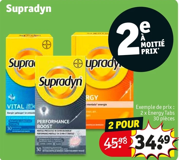 Supradyn 2 x Energy Tabs 30 pièces