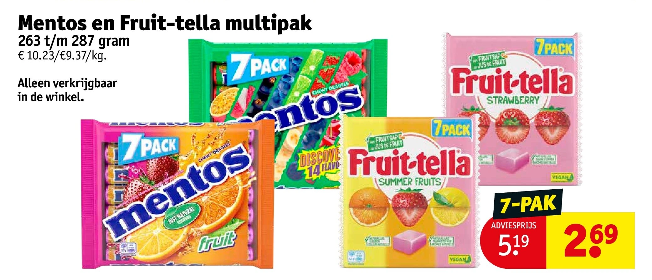 Mentos en Fruit-tella multipak