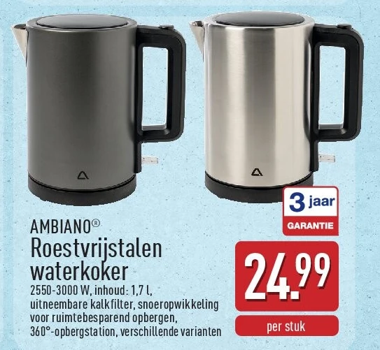 Roestvrijstalen waterkoker