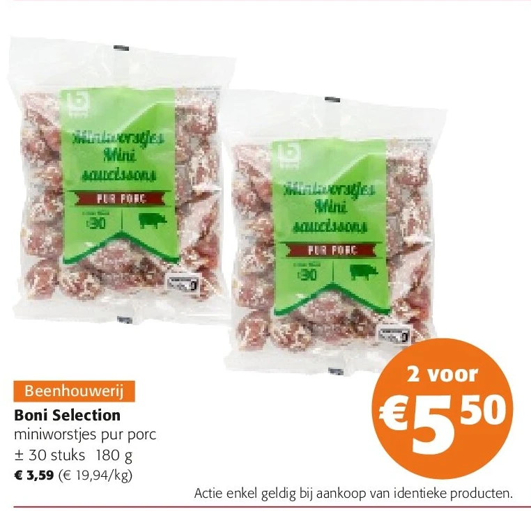Boni Selection miniworstjes pur porc