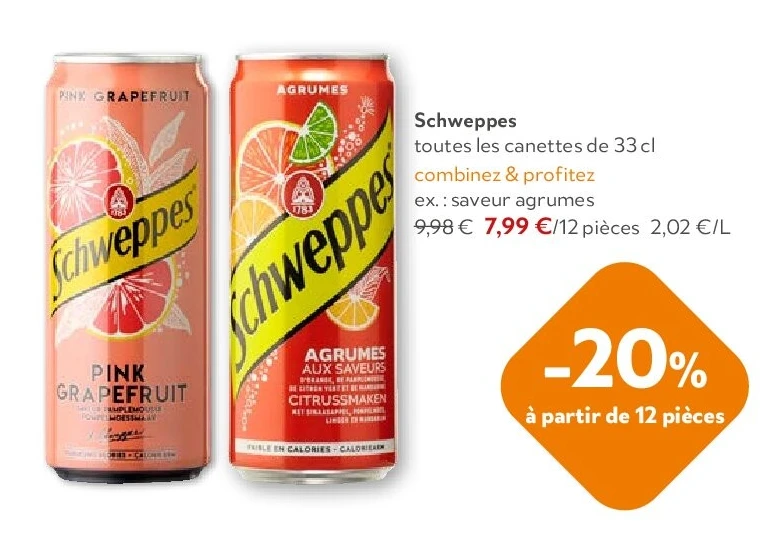 Schweppes saveur agrumes