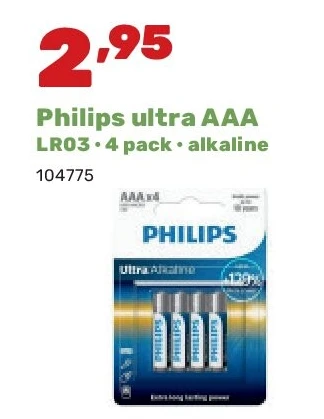 Philips ultra AAA LR03 • 4 pack • alkaline