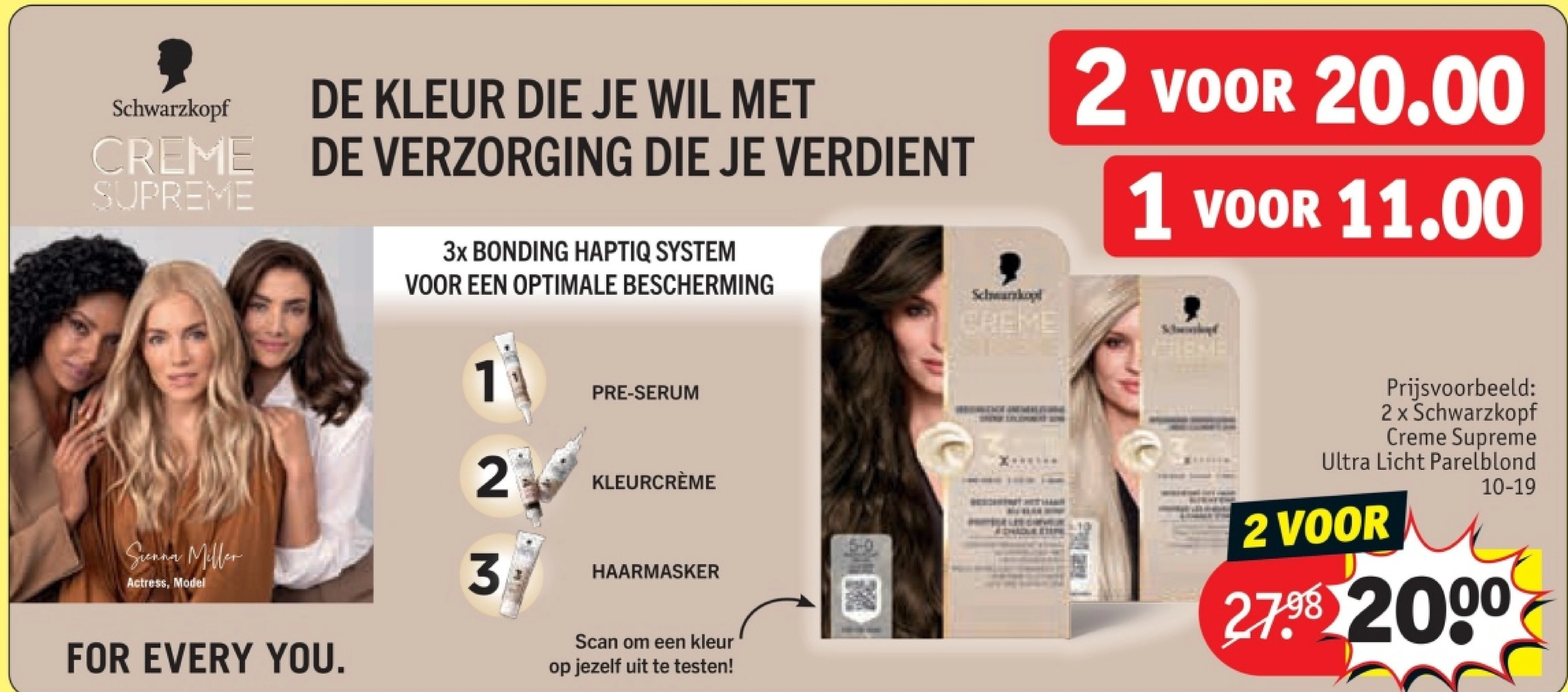 2 x Schwarzkopf Creme Supreme Ultra Licht Parelblond 2 VOOR 2798