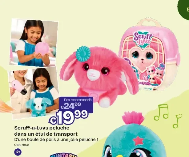 Scruff-a-Luvs peluche dans un étui de transport