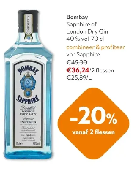 Bombay Sapphire of London Dry Gin