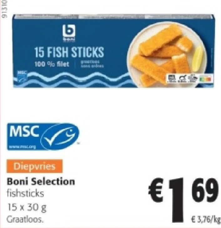 Boni Selection fishsticks 15 x 30 g