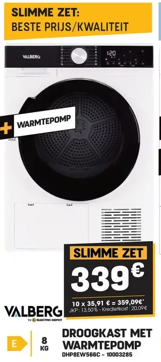 Valberg DROOGKAST MET WARMTEPOMP DHP8EW566C