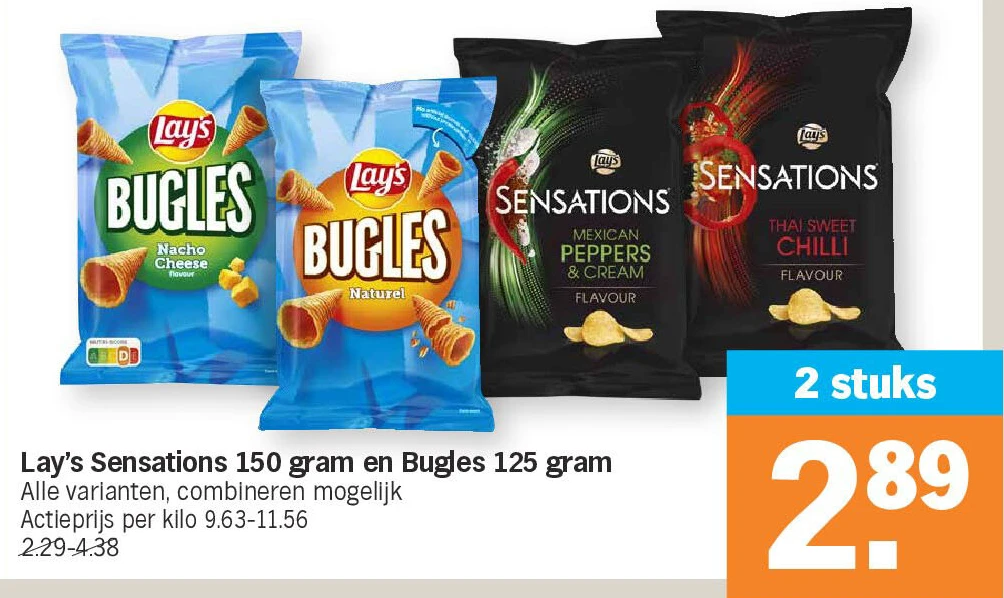 Lay's Sensations 150 gram en Bugles 125 gram