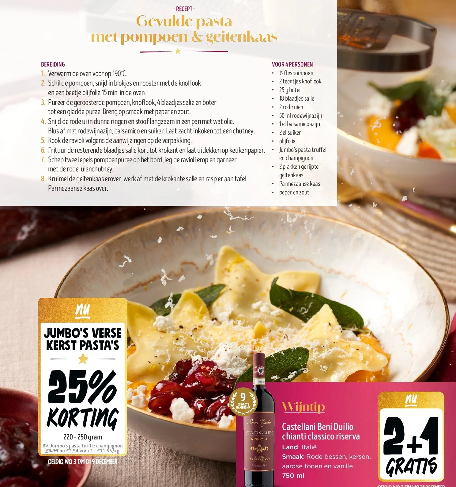 Jumbo's verse Kerst pasta's