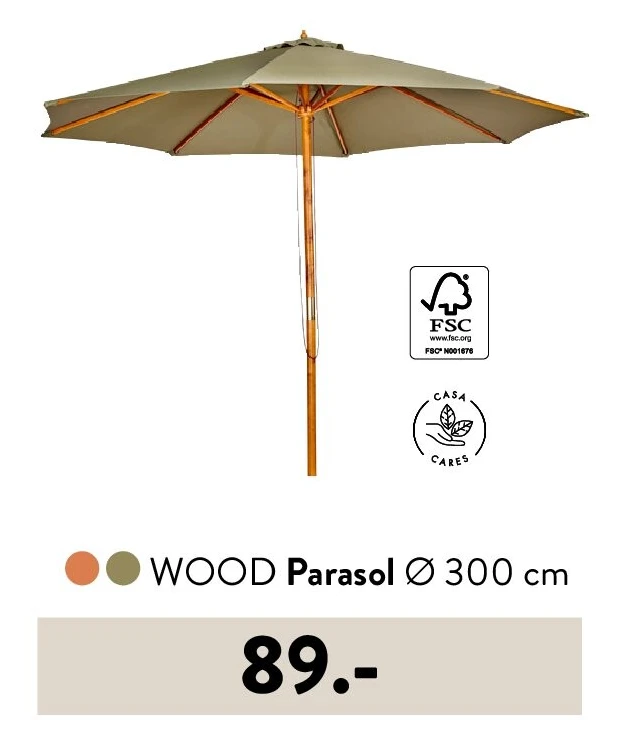 WOOD Parasol Ø 300 cm