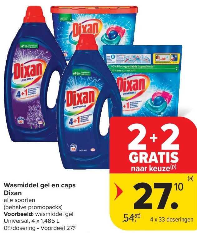 Wasmiddel gel en caps Dixan