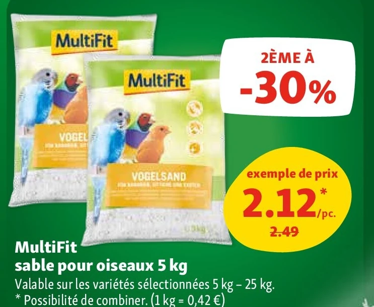MultiFit sable pour oiseaux 5 kg