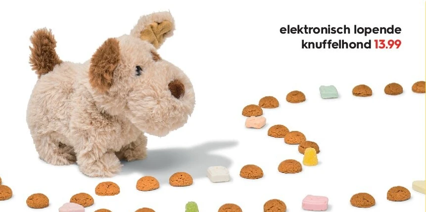 elektronisch lopende knuffelhond