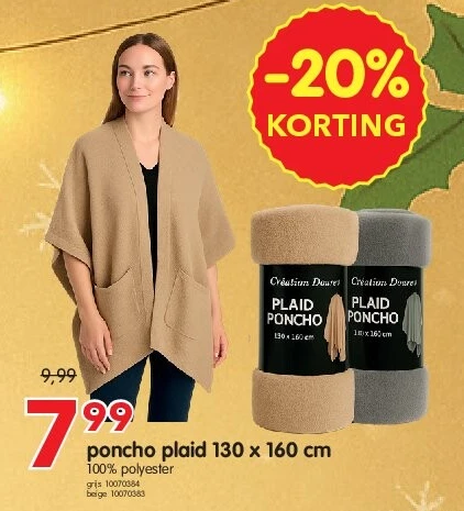 poncho plaid 130 x 160 cm