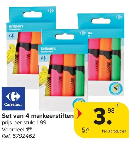 Set van 4 markeerstiften