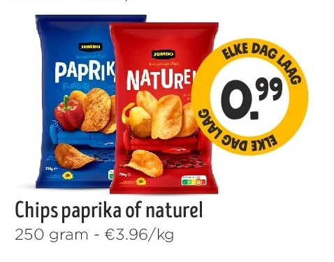 Chips paprika of naturel