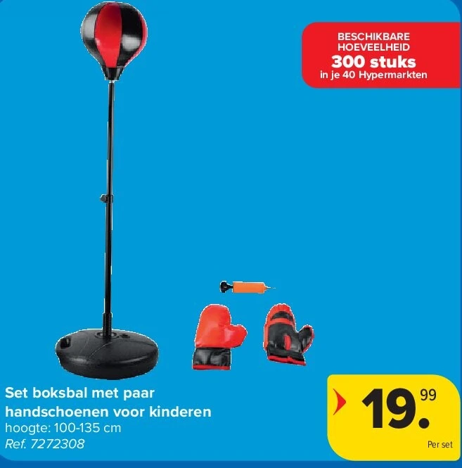 Set boksbal met paar handschoenen voor kinderen