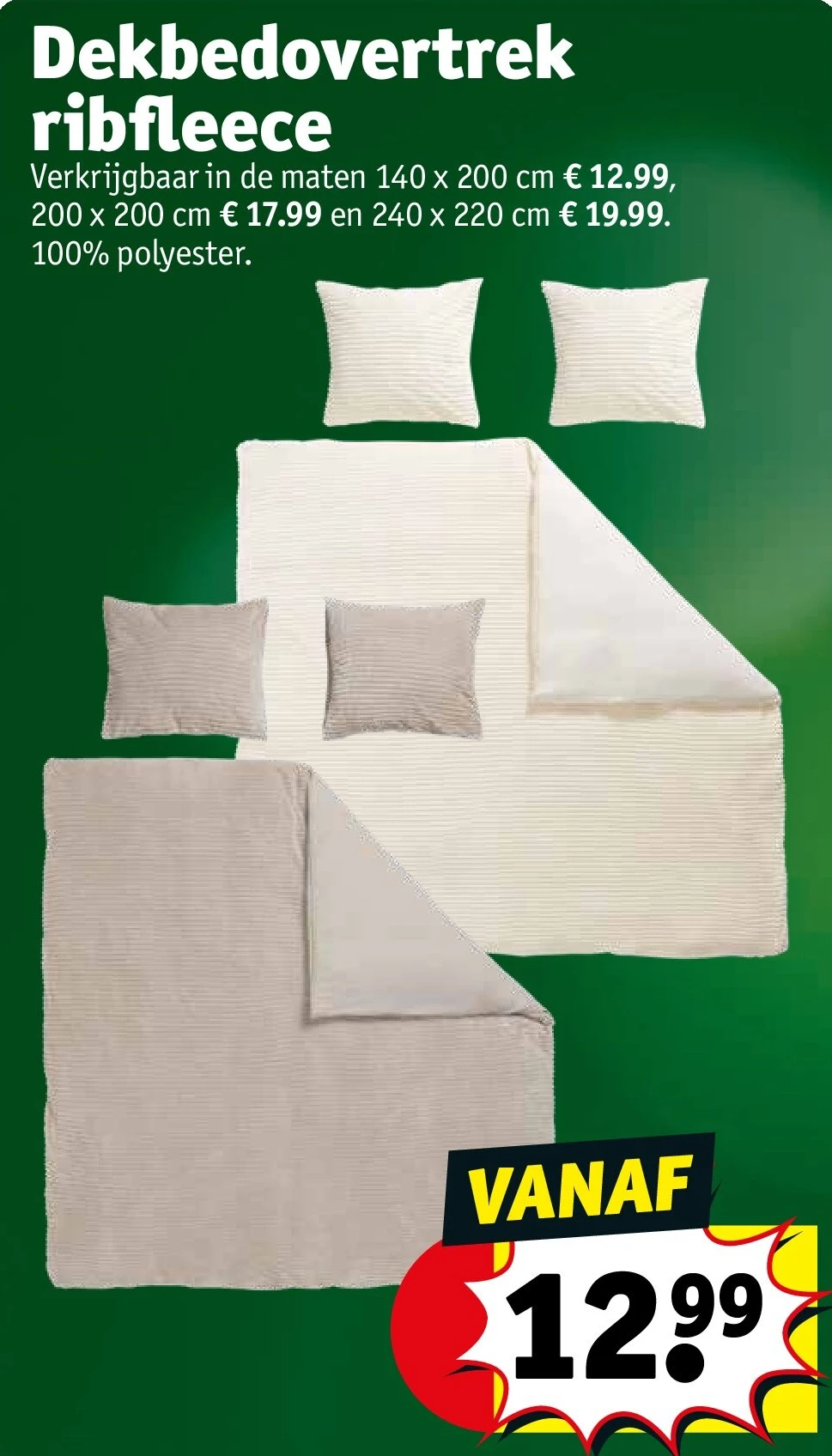 Dekbedovertrek ribfleece